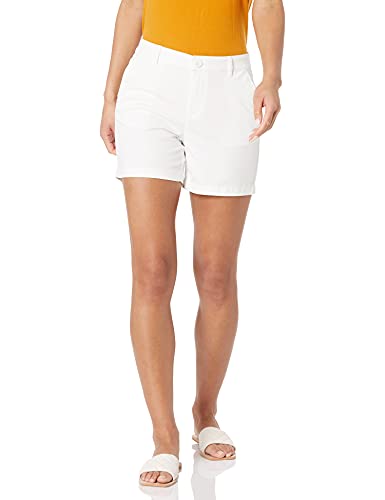 Amazon Essentials Damen Mittelhohe schmal geschnittene Khaki-Shorts mit 13 cm Schrittlänge (erhältlich in gerader und kurviger Passform), Weiß, 44 von Amazon Essentials