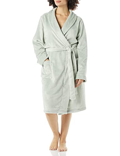 Amazon Essentials Damen Mittellanger Bademantel Plüsch (Erhältlich in Übergröße), Jadegrün, M von Amazon Essentials
