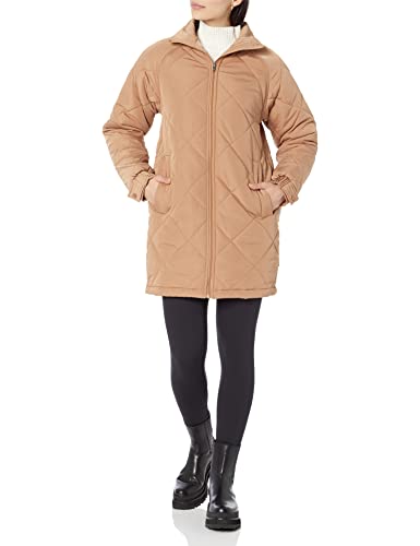 Amazon Essentials Damen Mittellanger Daunenmantel aus recyceltem Polyester in lockerer Passform (in Übergröße erhältlich) (Früher Amazon Aware), Kamelbraun, XXS von Amazon Essentials