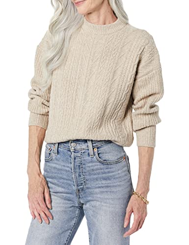 Amazon Essentials Damen Moderner Soft-Touch-Pullover Mit Rundhalsausschnitt (Erhältlich In Übergröße), Bräunen Heide, S von Amazon Essentials