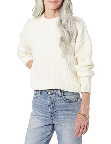 Amazon Essentials Damen Moderner Soft-Touch-Pullover Mit Rundhalsausschnitt (Erhältlich In Übergröße), Elfenbein, XXL von Amazon Essentials