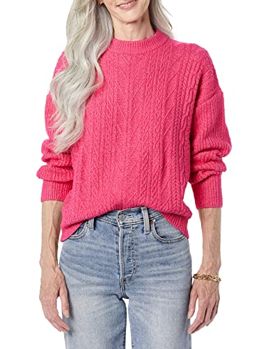 Amazon Essentials Damen Moderner Soft-Touch-Pullover Mit Rundhalsausschnitt (Erhältlich In Übergröße), Intensive Rosa, XS von Amazon Essentials