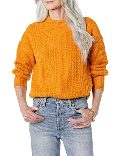 Amazon Essentials Damen Moderner Soft-Touch-Pullover Mit Rundhalsausschnitt (Erhältlich In Übergröße), Orange, M von Amazon Essentials