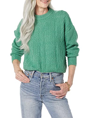 Amazon Essentials Damen Moderner Soft-Touch-Pullover Mit Rundhalsausschnitt (Erhältlich In Übergröße), Salbeigrün, L von Amazon Essentials