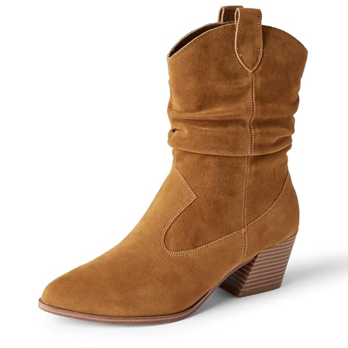 Amazon Essentials Damen Modische Western-Stiefel, Bräunen, 39 EU von Amazon Essentials