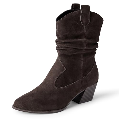 Amazon Essentials Damen Modische Western-Stiefel, Braun, 44.5 EU von Amazon Essentials