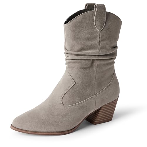Amazon Essentials Damen Modische Western-Stiefel, Grau, 37.5 EU von Amazon Essentials