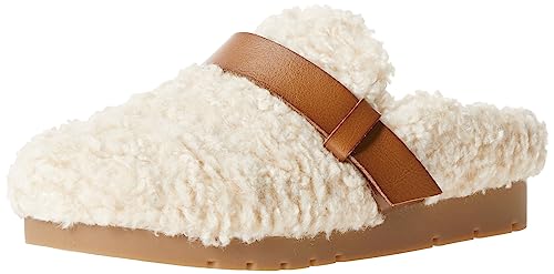 Amazon Essentials Damen Shearling-Mule-Schuhe, Elfenbein Hellbraun Shearling, 38 EU von Amazon Essentials