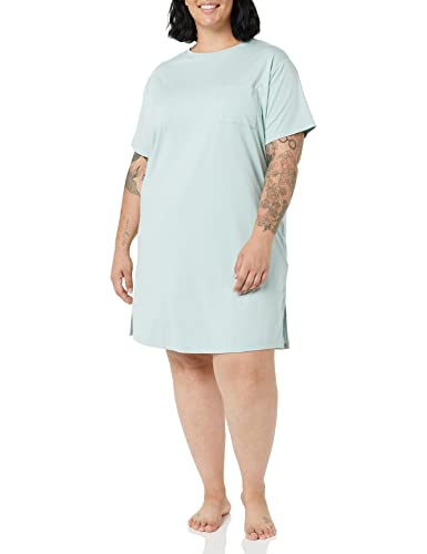 Amazon Essentials Damen Nachthemd aus Jersey-Strick - Auslauffarben, Staubblau, XXL Große Größen von Amazon Essentials