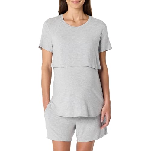 Amazon Essentials Damen Nachtwäsche-Set Aus Weichem Modal Für Schwangerschaft Und Stillen, Mittelgrau Meliert, XL von Amazon Essentials