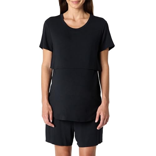 Amazon Essentials Damen Nachtwäsche-Set Aus Weichem Modal Für Schwangerschaft Und Stillen, Schwarz, L von Amazon Essentials