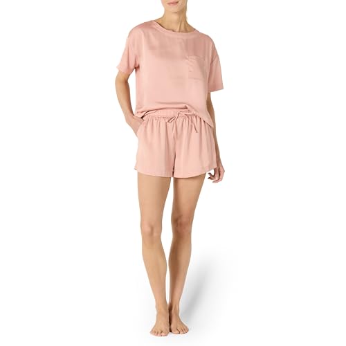 Amazon Essentials Damen Nachtwäsche-Set Aus Weichem Satin-T-Shirt Und Shorts, Staubrosé, XXL Amazon Essentials Damen Nachtwäsche-Set Aus Weichem Satin-T-Shirt Und Shorts, Staubrosé, XXL von Amazon Essentials