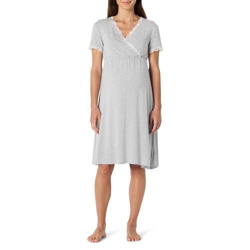 Amazon Essentials Damen Nachtwäsche-Umstands- und Stillhemd aus weichem Modal, Mittelgrau Meliert, XS von Amazon Essentials