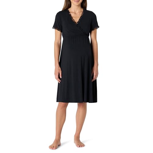 Amazon Essentials Damen Nachtwäsche-Umstands- und Stillhemd aus weichem Modal, Schwarz, XS von Amazon Essentials