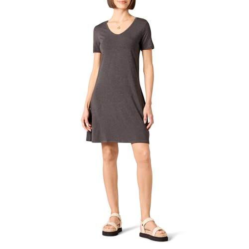 Amazon Essentials Damen Normales kurzärmliges Swingkleid mit V-Ausschnitt, Dunkelgrau Meliert, XXL Amazon Essentials Damen Normales kurzärmliges Swingkleid mit V-Ausschnitt, Dunkelgrau Meliert, XXL von Amazon Essentials