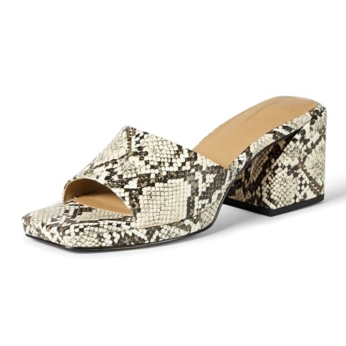 Amazon Essentials Damen Platform Mule Sandals, Graues Schlangenlederimitat, 39.5 EU von Amazon Essentials
