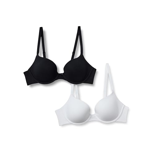 Amazon Essentials Damen Plunge-BH Mit Bügel Und Futter Aus Baumwolljersey, 2er-Pack, Schwarz/Weiß, 85C Amazon Essentials Damen Plunge-BH Mit Bügel Und Futter Aus Baumwolljersey, 2er-Pack, Schwarz/Weiß, 85C von Amazon Essentials