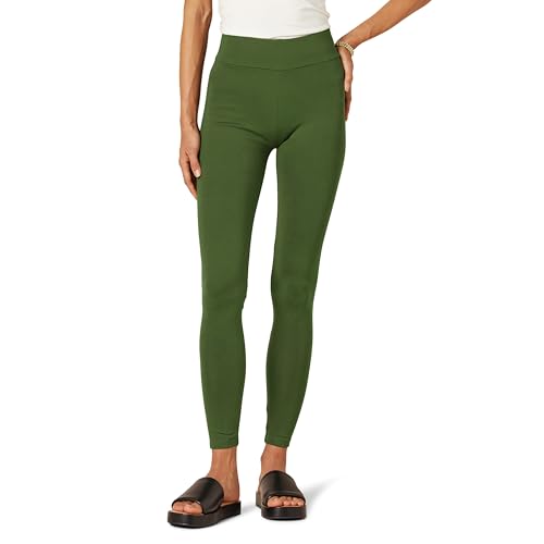 Amazon Essentials Damen Ponte-Leggings (in Übergröße erhältlich), Dunkles Olivgrün, 6XL Große Größen von Amazon Essentials