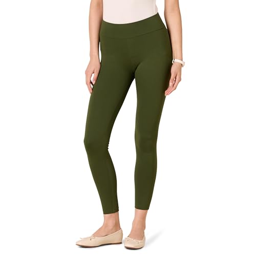 Amazon Essentials Damen Ponte-Leggings (in Übergröße erhältlich), Dunkles Olivgrün, M von Amazon Essentials