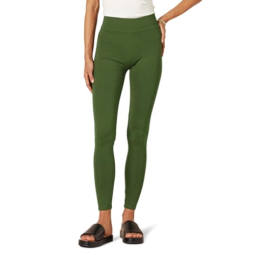 Amazon Essentials Damen Ponte-Leggings (in Übergröße erhältlich), Dunkles Olivgrün, XXL von Amazon Essentials