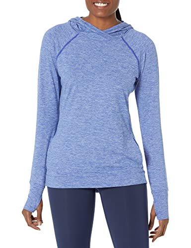 Amazon Essentials Damen Popover-Hoodie aus Angerautem Tech-Stretch (Erhältlich in Übergröße), Blau Space-dye, XXL von Amazon Essentials