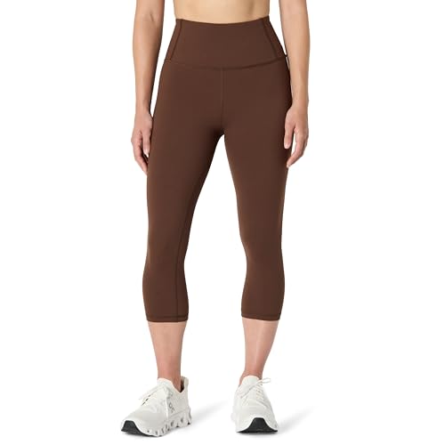 Amazon Essentials Damen Total Train Hohe Leibhöhe, Capri Leggings mit 48cm Beininnenlänge, Haselnuss, L von Amazon Essentials