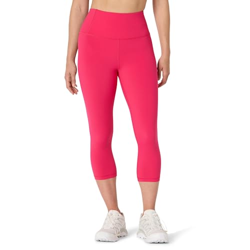 Amazon Essentials Damen Total Train Hohe Leibhöhe, Capri Leggings mit 48cm Beininnenlänge, Intensive Rosa, L von Amazon Essentials