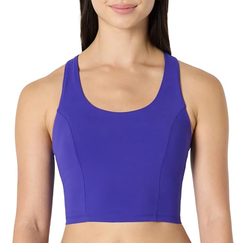 Amazon Essentials Damen Total Train Crop Top mit integriertem BH, Königsblau, XS von Amazon Essentials