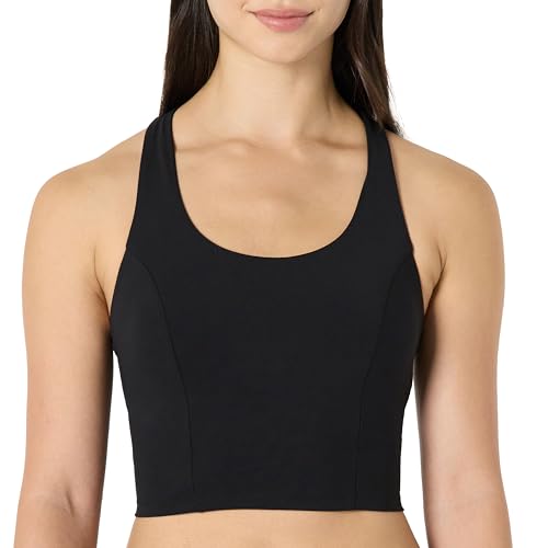 Amazon Essentials Damen Total Train Crop Top mit integriertem BH, Schwarz, XS Amazon Essentials Damen Total Train Crop Top mit integriertem BH, Schwarz, XS von Amazon Essentials