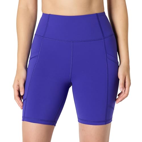 Amazon Essentials Damen Total Train Hohe Leibhöhe, 18cm Fahrradshorts mit Taschen, Königsblau, M von Amazon Essentials