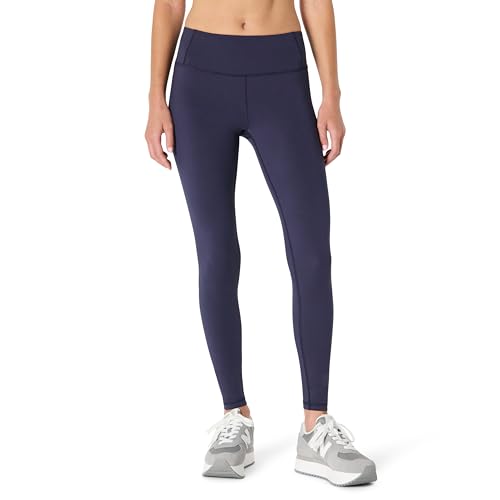 Amazon Essentials Damen Total Train Mittlere Leibhöhe, 70cm Beininnenlänge, Leggings in voller Länge, Marineblau, M von Amazon Essentials