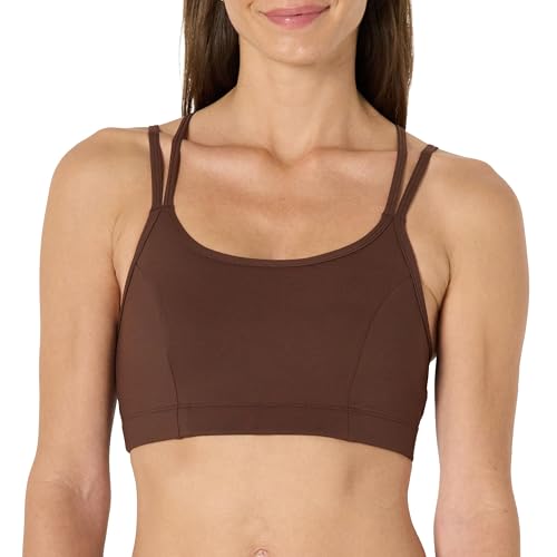 Amazon Essentials Damen Total Train Sport-BH mit Riemen und Leichter Stützfunktion, Haselnuss, S von Amazon Essentials