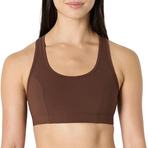 Amazon Essentials Damen Total Train Racerback-Sport-BH mit Rundhalsausschnitt, Haselnuss, L von Amazon Essentials
