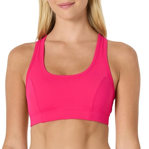 Amazon Essentials Damen Total Train Racerback-Sport-BH mit Rundhalsausschnitt, Intensive Rosa, XL von Amazon Essentials