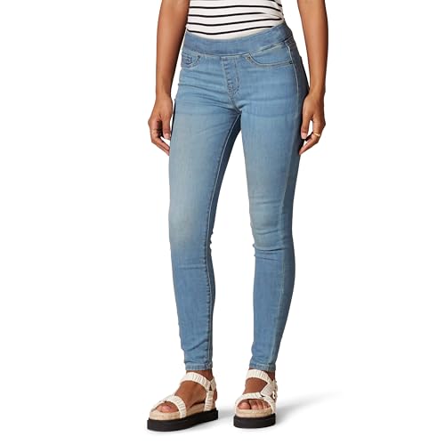 Amazon Essentials Damen Stretch-Schlupf-Jeggings mit mittlerer Leibhöhe-Auslauffarben, Helle Waschung, 42 Kurz von Amazon Essentials