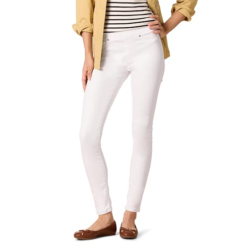 Amazon Essentials Damen Pull-On Stretch-Jeggings mit mittelhohem Bund (in Übergrößen erhältlich), Weiß, 34 Kurz von Amazon Essentials