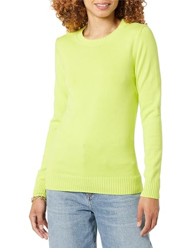 Amazon Essentials Damen Pullover Mit Rundhalsausschnitt Aus 100 % Baumwolle (Erhältlich In Übergröße), Lindgrün, XL von Amazon Essentials