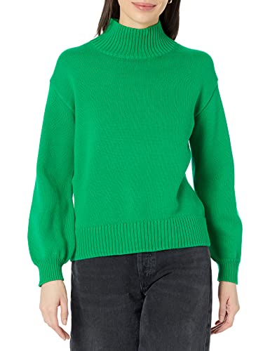 Amazon Essentials Damen Pullover aus Baumwolle mit hohem Stehkragen (erhältlich in Übergröße), Grün, 4XL Große Größen von Amazon Essentials