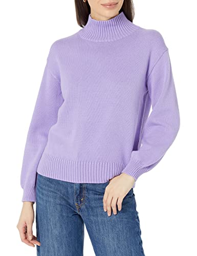 Amazon Essentials Damen Pullover aus Baumwolle mit hohem Stehkragen (erhältlich in Übergröße), Purpur, XL Große Größen von Amazon Essentials