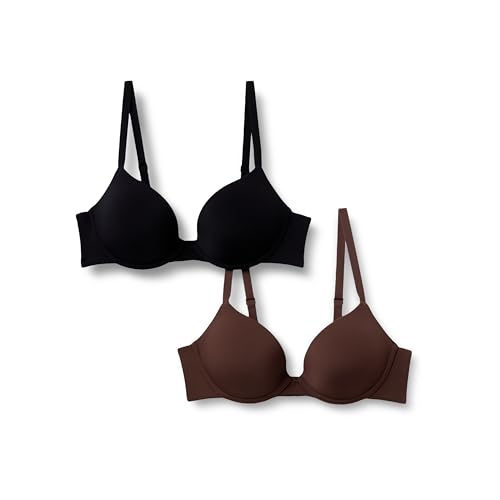Amazon Essentials Damen Push-Up-BH Mit Rundhalsauschnitt Und Mikrofaserfutter, 2er-Pack, Haselnuss/Schwarz, 80B Amazon Essentials Damen Push-Up-BH Mit Rundhalsauschnitt Und Mikrofaserfutter, 2er-Pack, Haselnuss/Schwarz, 80B von Amazon Essentials