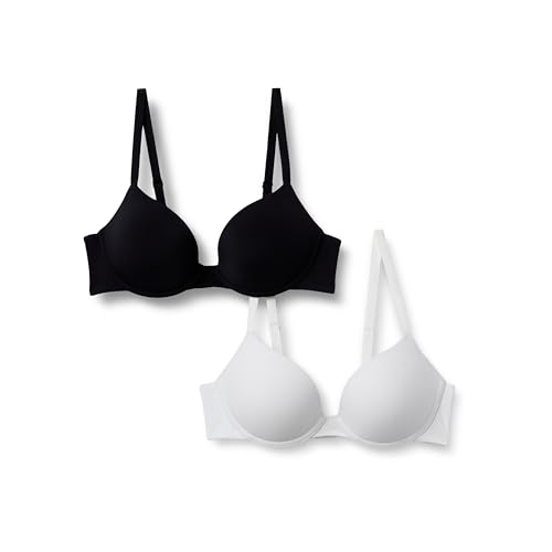 Amazon Essentials Damen Push-Up-BH Mit Rundhalsauschnitt Und Mikrofaserfutter, 2er-Pack, Schwarz/Weiß, 70E Amazon Essentials Damen Push-Up-BH Mit Rundhalsauschnitt Und Mikrofaserfutter, 2er-Pack, Schwarz/Weiß, 70E von Amazon Essentials