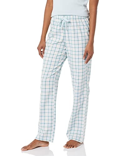 Amazon Essentials Damen Pyjamahose aus Flanell, Hellblau Karomuster, L von Amazon Essentials