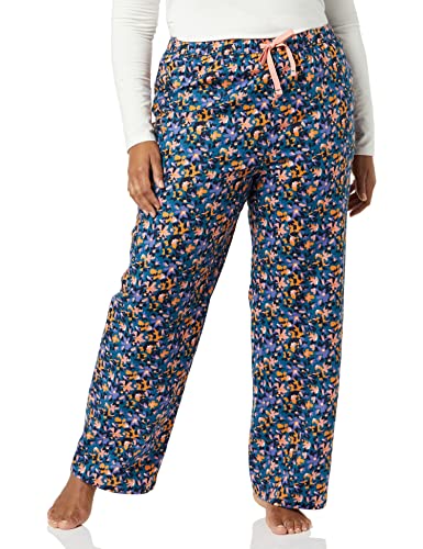 Amazon Essentials Damen Pyjamahose aus Flanell, Marineblau Blumenaufdruck, M von Amazon Essentials
