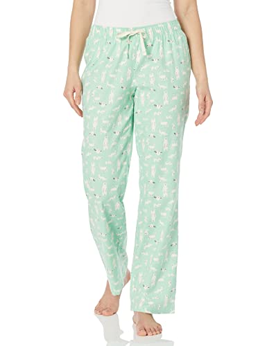 Amazon Essentials Damen Pyjamahose aus Flanell, Minzgrün Waldtiere, L von Amazon Essentials
