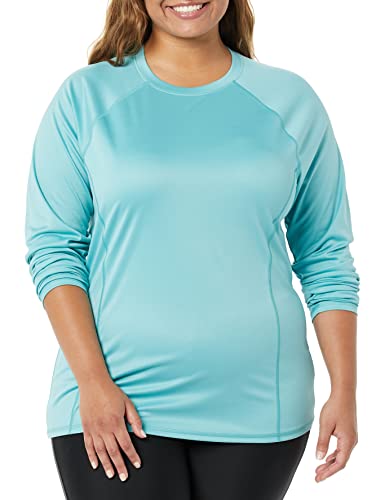 Amazon Essentials Damen Rash Guard Langarm, Aquablau, 38 von Amazon Essentials