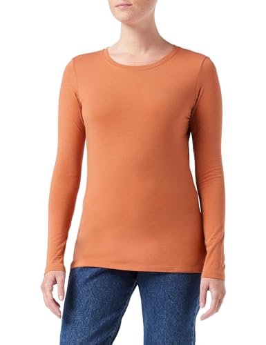 Amazon Essentials Damen Regular-Fit Langarm-T-Shirt Rundhalsausschnitt (In Übergröße Erhältlich), Karamell, XXL von Amazon Essentials