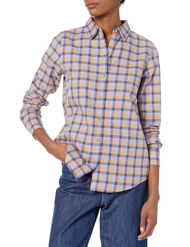 Amazon Essentials Damen Regular-Fit Leichtes Kariertes Langarm-Flanellhemd, Helles Kamelbraun Karomuster, XS Amazon Essentials Damen Regular-Fit Leichtes Kariertes Langarm-Flanellhemd, Helles Kamelbraun Karomuster, XS von Amazon Essentials