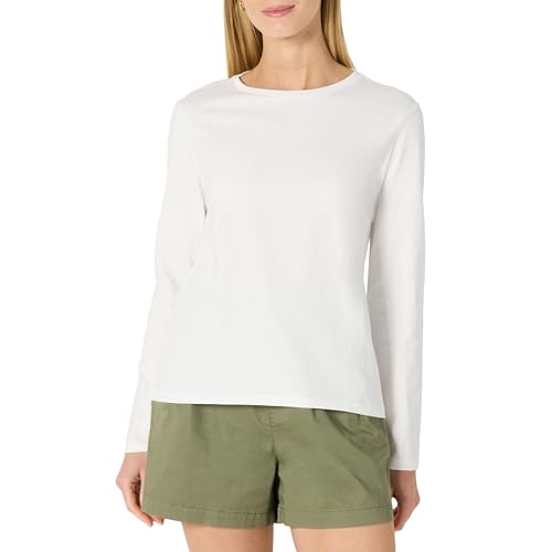 Amazon Essentials Damen Regular Fit T-Shirt Mit Rundhalsausschnitt Aus 100% Baumwolle, Weiß, S von Amazon Essentials