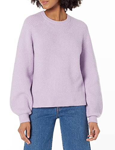 Amazon Essentials Damen Rippstrick-Pullover mit Rundhalsausschnitt, Pastelllila, M von Amazon Essentials
