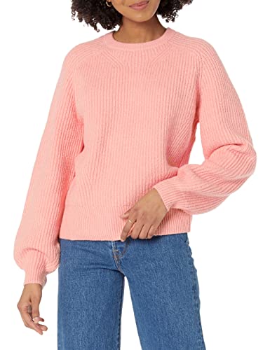 Amazon Essentials Damen Rippstrick-Pullover mit Rundhalsausschnitt, Pfirsich, XL von Amazon Essentials